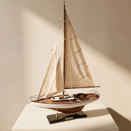 Model Jachtu Żaglowego - dekoracja marynistyczna 66 cm – 50445